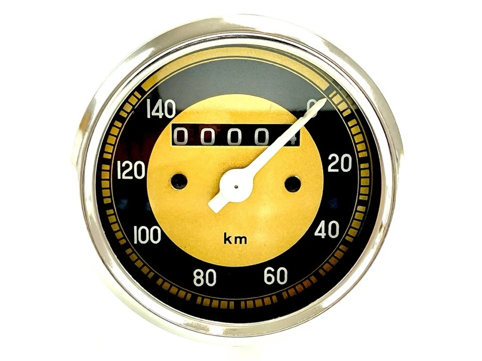 Tacho gold 140km/h Durchmesser 80mm passend für Miele NSU Lux Max Bücker Mars Bi - Bild 4 von 4