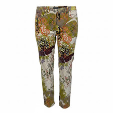 Vintage Christian Lacroix 90s Printed Denim Pants Womens EU 40 AU 10