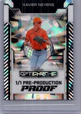 Xavier Neyens 2025 Leaf Optichrome Baseball 1/1 Pre Production Proof