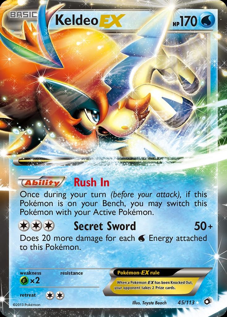 Pokemon Keldeo-EX (45/155) Legendary Treasures LP HOLO