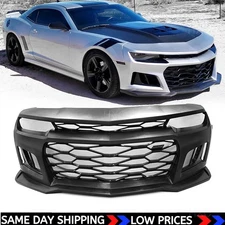 Fit 2014-2015 Chevy Camaro 5TH to 6TH Gen ZL1 Style Front Bumper Cover Black
