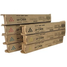 Lot of 7 Ricoh MP C406 KCMY Toner Cartridges 842091 842092 842093 842094 - New