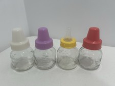 Vintage Glass Baby Bottles 3 Oz Preemie Size Dr. Brown Nipple Reborn Girl Doll