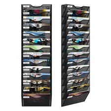 Hanging Wall File Organizer, 14 Pockets, Black, W12.8 x D4.1 x H44