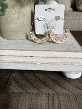 Floral Print Hoop Earrings