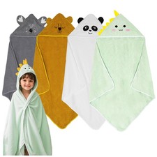 Hooded Baby Towels 4 Pack Newborn Bath Toddler Blanket Soft Cotton Wrap Gift