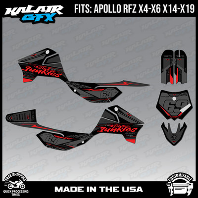 Graphics Kit for Apollo RFZ X4 X5 X6, X14 to X19 Rugged Series - Red Shift