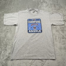 Vtg 2002 Anaheim Angels World Series Championship T-shirt Men  s M Gray Lee Sport