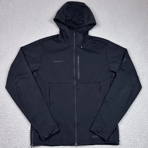 Mammut Gore Tex Infinium Jacket Men's Size L Black Full Zip Rain Large Hooded - product listing photo