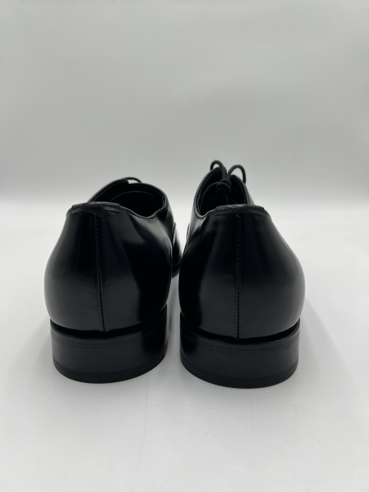 Men’s Prada Nuanced Brushed Leather Lace-UpShoes Black Silver Size 9.5UK thumbnail 4