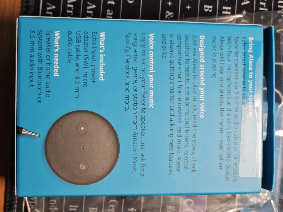 Echo Input Amazon Voice Control Speakers Bring Alexa To Your Speaker Black NEW - Image 3 of 4