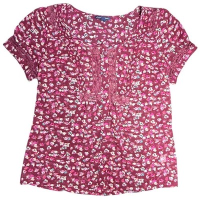 American Eagle Outfitters Floral Button Down Top Blouse S Small