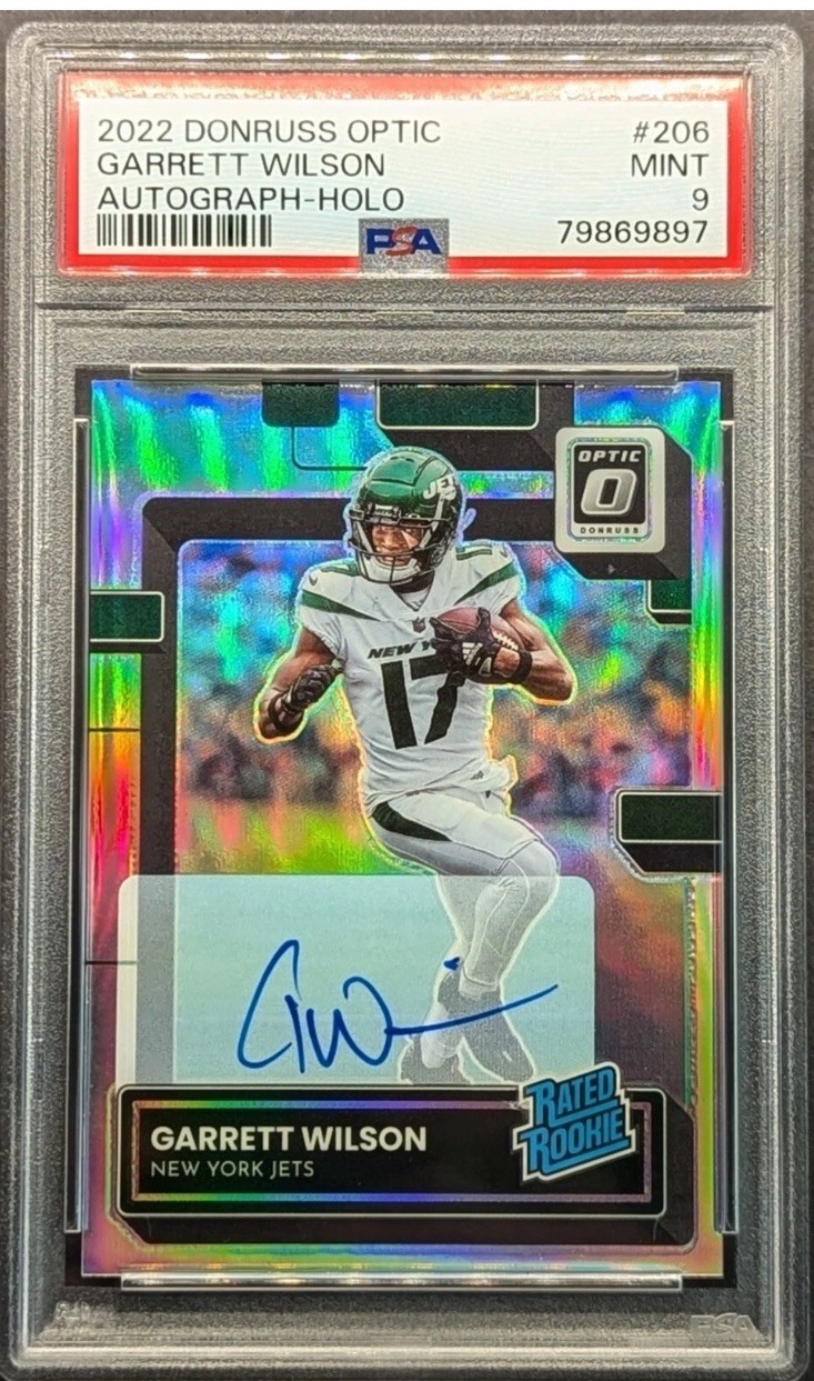 2022 Donruss Optic Garrett Wilson Silver PSA 9 Auto /125