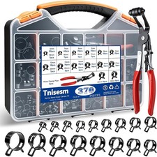 370PCS Spring Band Hose Clamps 6-25mm with Hose Clamp Plier, Adjustable