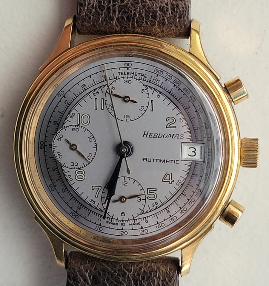 RELOJ HEBDOMAS AUTOMÁTICO VALJOUX 7750 CRONÓGRAFO FECHA HOMBRE 37mm REVISADO SUIZO - Imagen 2 de 4