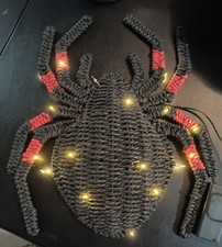 Celebrate Together Halloween Wicker Light Up Black And Orange Stripped Spider