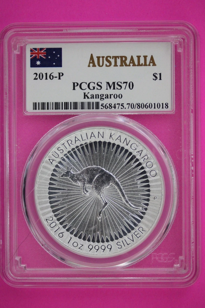 Australian Kangaroo Grade MS 70 PCGS Certified Silver Bullion