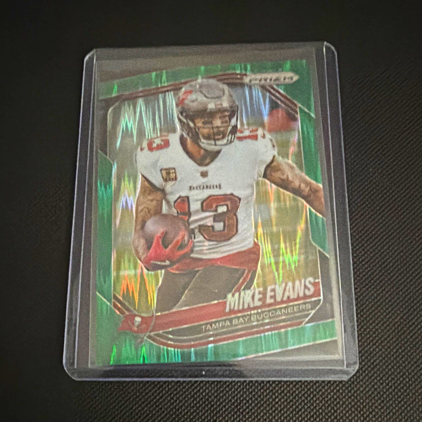 Panini 2025 Prizm Mike Evans #225 Tampa Bay Buccaneers Green Prizm Parallel