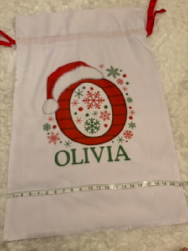 Olivia XL Large Personalized Santa sack gift bag Christmas