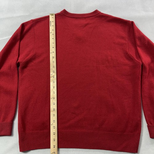 VTG Pendleton Sweater Mens Large Red 100% Lambswool V Neck Pullover Knit Classic - Picture 10 of 13