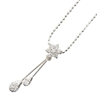 ECHT Halskette mit Blumenmotiv K14WG Weißgold Damen
