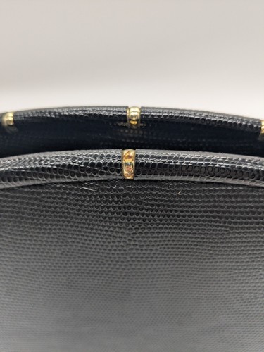 Vintage Meyers USA Lizard Skin Black Handtasche Abendtasche - Bild 5 von 15