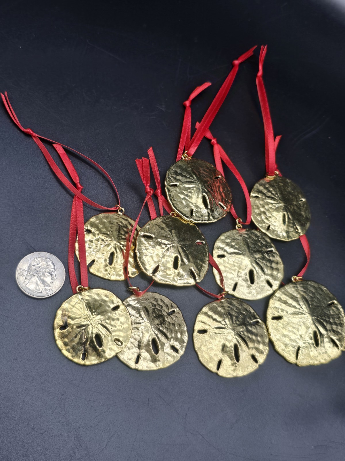 Gold Sand Dollar Ornaments Real Sand Dollars