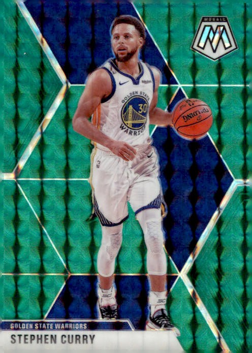 2019-20 Panini Mosaic #70 Stephen Curry Green Prizm