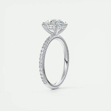 Classic 925 Sterling Sliver Engagement Wedding Promise Ring 8mm 2 Carat Round D-