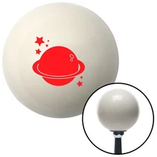 Red Planet & Stars Ivory Shift Knob w/ M16x1.5 Insert Shifter Auto Manual Brody