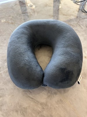 WOLF ESSENTIALS Adult Soft  Foam Travel Neck Pillow, Compact, Blue