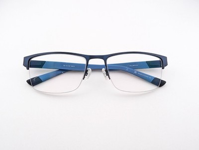 Bulova Eyeglasses Frames Only, Fallbrook Satin Navy, 55-19-140, Metal