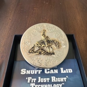 New Montana Silver Reining snuff can lid.