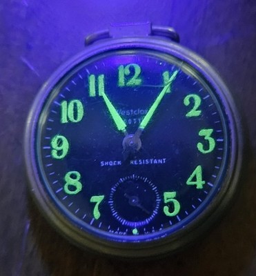 Glow Under Blacklight Westclox Scotty Pocket Watch Radium 
