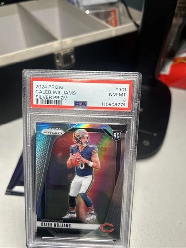 2024 Prizm Caleb Williams Rookie Silver Prizm PSA 8