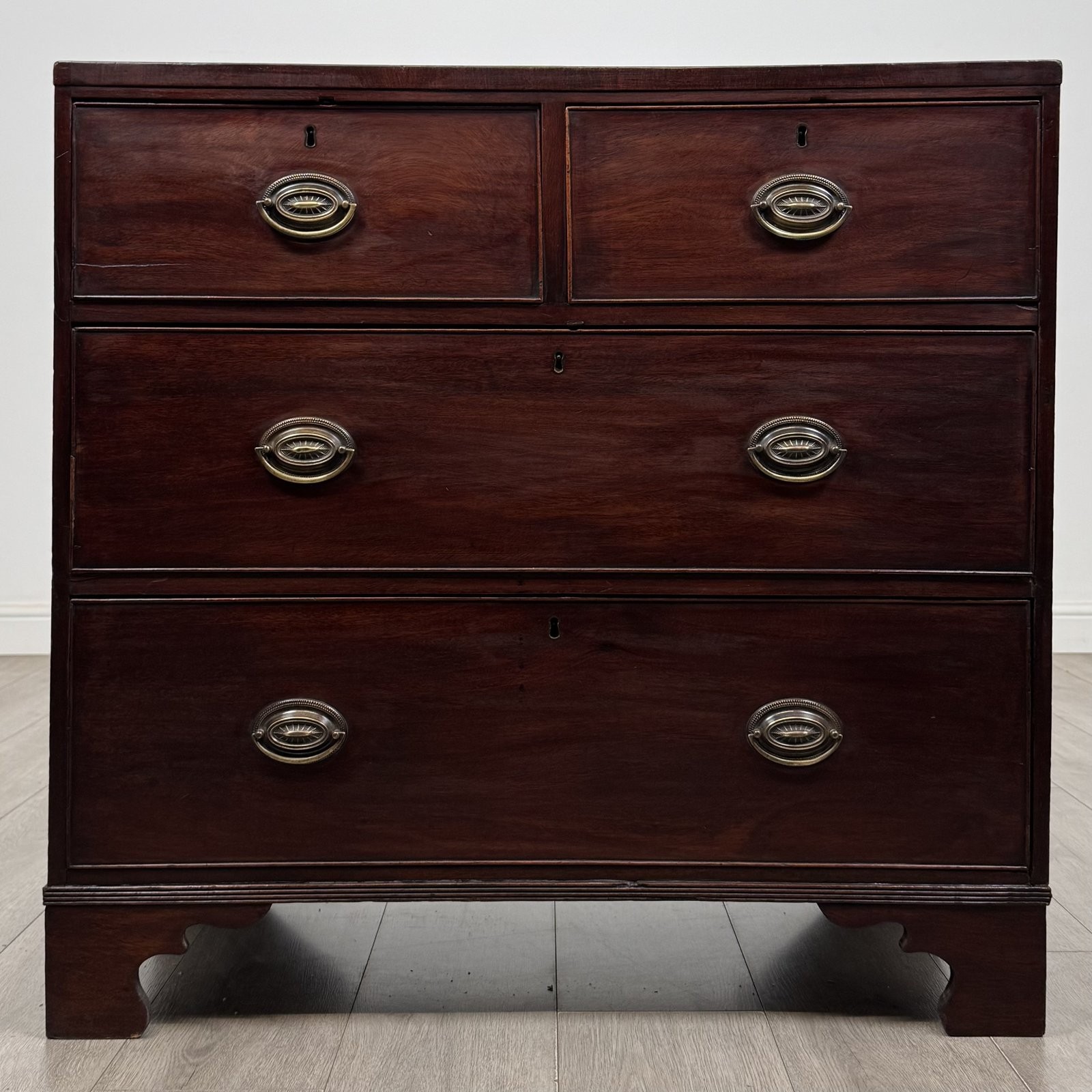 Antique Small Georgian Mahogany Chest of Drawers | Bracket Feet | AF-6725