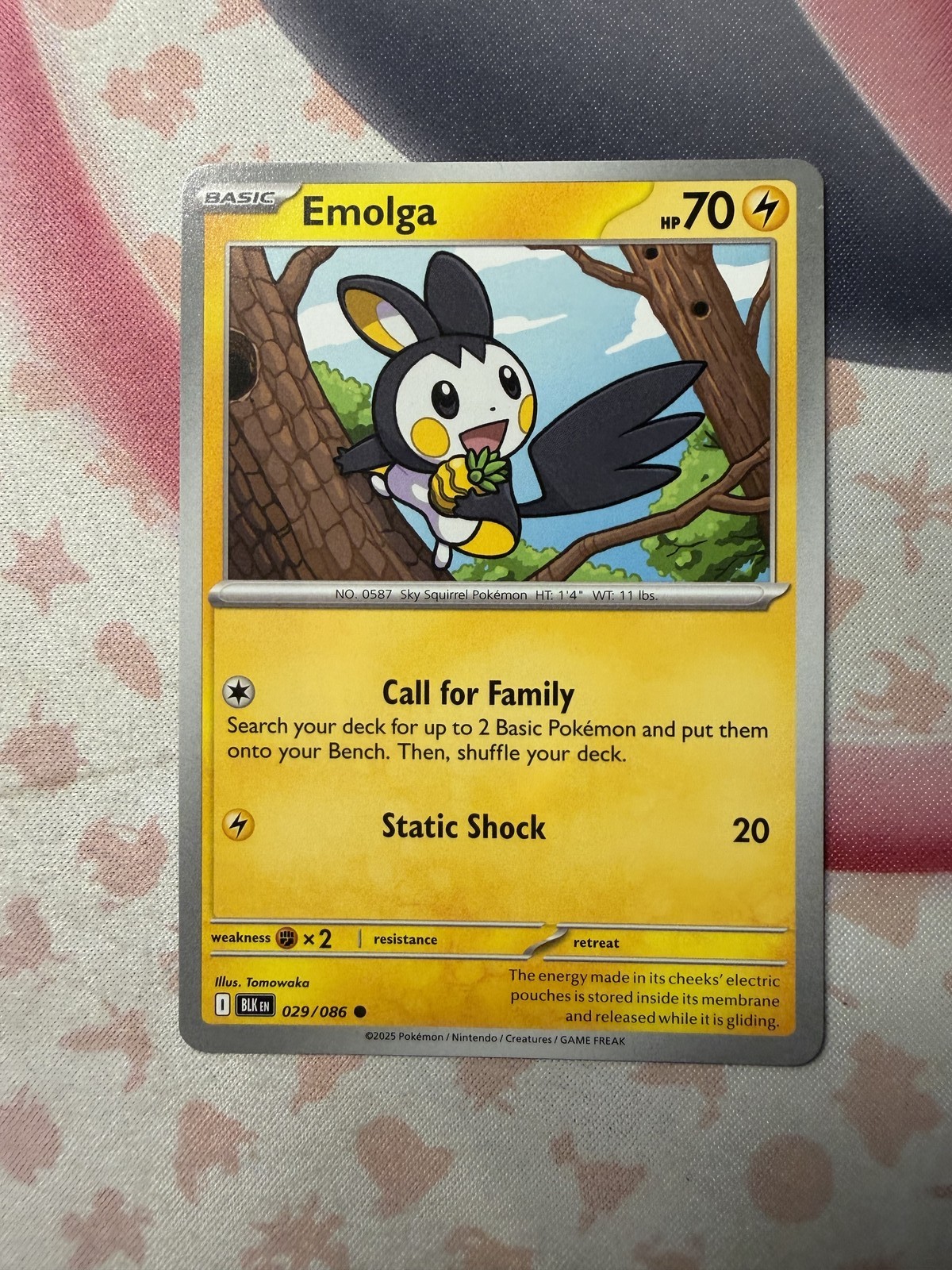 Emolga Common SV: Black Bolt 029/086 NM English Pokemon Card