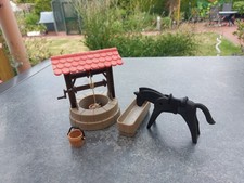 playmobil mittelalter Brunnen mit Pferd u. Tränke 1980er nr 3295
