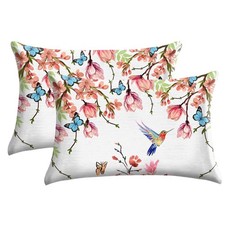 Microfiber Pillow Cases 2PCS,Floral Print Pattern Pillow Cover Set with Hidde...
