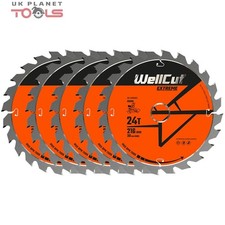 WellCut TCT Saw Blade 216mm x 24T x 30mm Bore For LS0815,DWS777,DWS774 Pack of 5