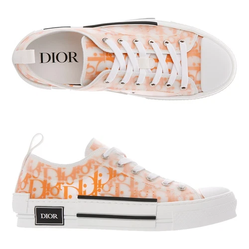 Baskets basses homme Christian Dior B23 orange toile oblique taille EU 44