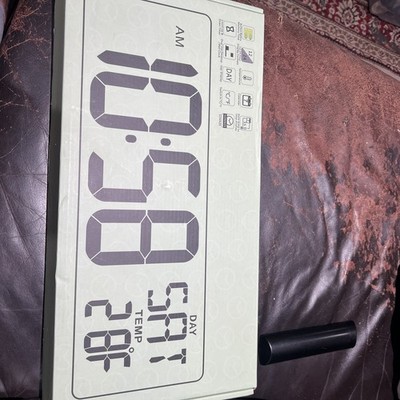 Large LED Wall Clock Blue Digital Clock with Remote Control with Temperature