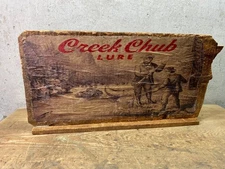 16 x 8 tall Sign Creek Chub Fishing Lures Fishing Sign Wood Self Standing