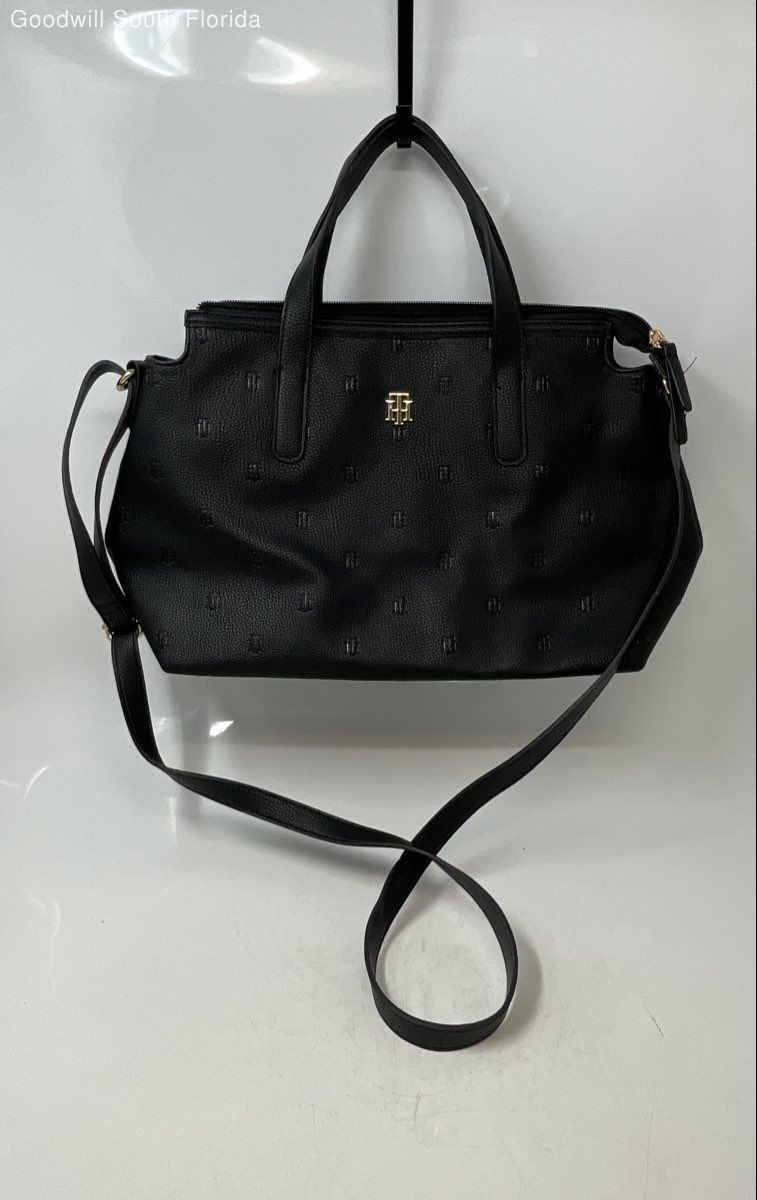 Tommy Hilfiger Womens Black Adjustable Strap Shoulder Crossbody Bag