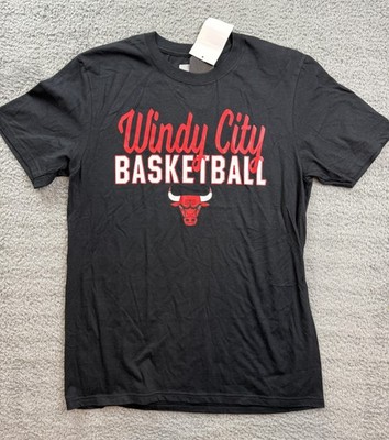 Chicago Bulls Shirt Mens Medium Black NBA Basketball Windy City Graphic Tee