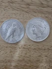(2) 1923  US Peace Silver Dollar $1 - AU Beautiful Condtion