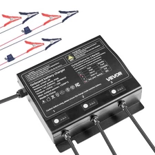 VEVOR✅Marine Battery Charger,3-Bank,10A 12V Onboard Boat Charger,IP68 Waterproof