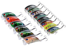 14PCS Minnow Fishing Lures Crankbait Hard Artificial Floating Swimbait Jig Hooks