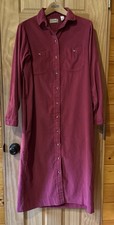 Vintage L.L. Bean Corduroy Cabin Outdoors Cottage Midi  Shirt Dress - Size 10