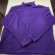 Vintage EBTEK Eddie Bauer Fleece Quarter Zip Pullover Purple Mens XL Tall